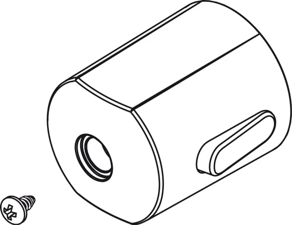 Runder temperaturregulierender Griff aus Metall mit seitlichem Knopf und Schraube, original von Ideal Standard. Geeignet für Thermostate.